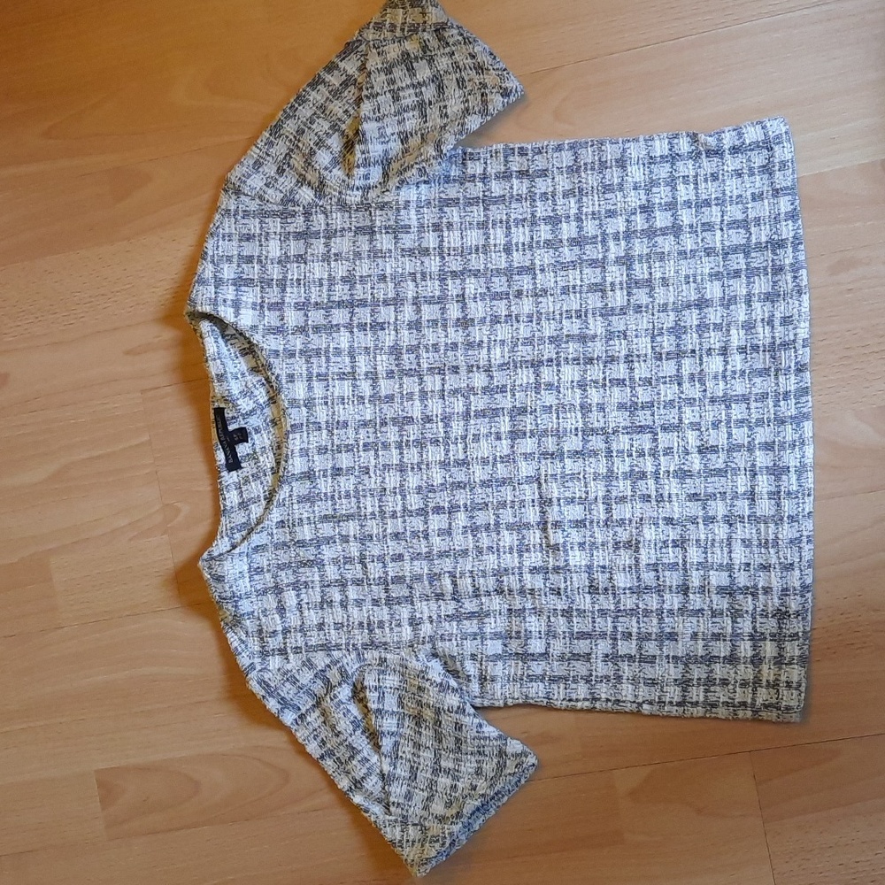 FREE Banana Republic Gray Tweed Short Sleeves Top